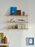 Wired metal wall shelf, wood effect shelf white 