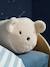 Sherpa Bolster Cushion with Bear Motif ecru 