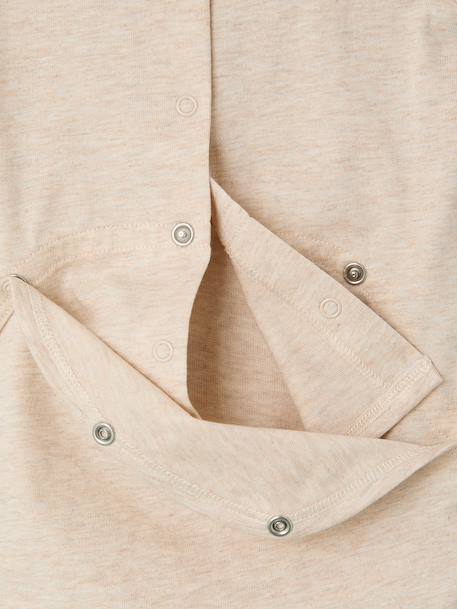 Newborn set of 2 playsuits in organic cotton marl beige 