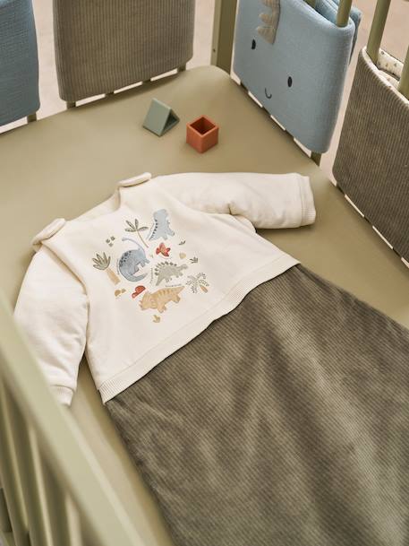 Dual-Fabric Sleeping Bag with Detachable Sleeves, MINISAURUS olive 