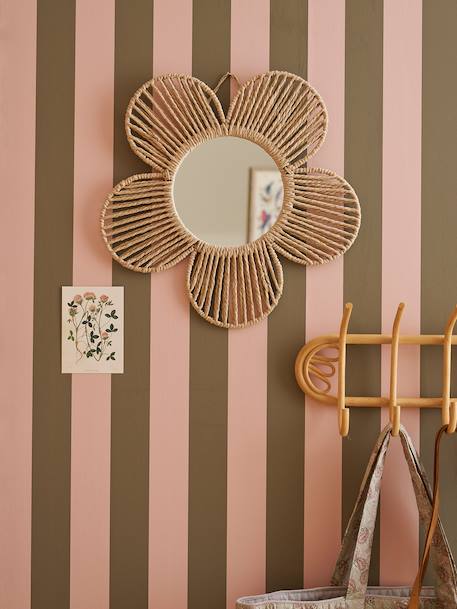 Flower mirror beige 