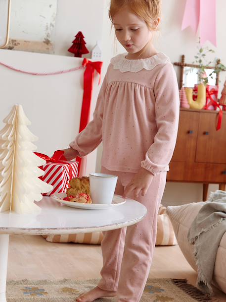 Pyjamas with Sequinned Cape for Girls rosy 