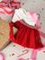 Baby girl set T-shirt skirt band for head accessories for hair Christmas gift box red 