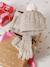 Christmas Cable Knit Set: Beanie + Snood + Mittens/Gloves for Girls marl beige 