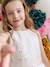 Girl's Christmas dress with sequins and tulle ecru 