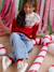 Girl's Christmas jacquard jumper red 