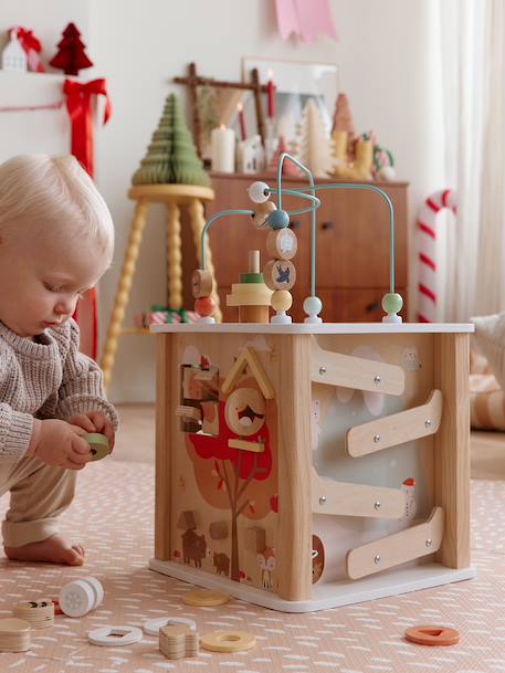 Large FSC® wooden 4 seasons activity cube wood 