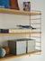 Wired metal wall shelf, wood effect shelf white 