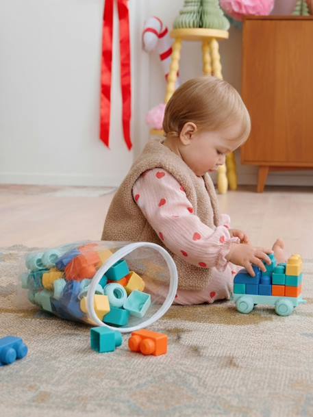 Set of 100 Plastic Building Bricks multicoloured 