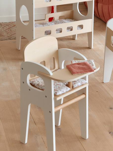 High Chair  in FSC®100% Wood for Dolls white 