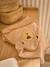 Bath cape + PETIT OURS wash mitt, with recycled cotton striped beige 