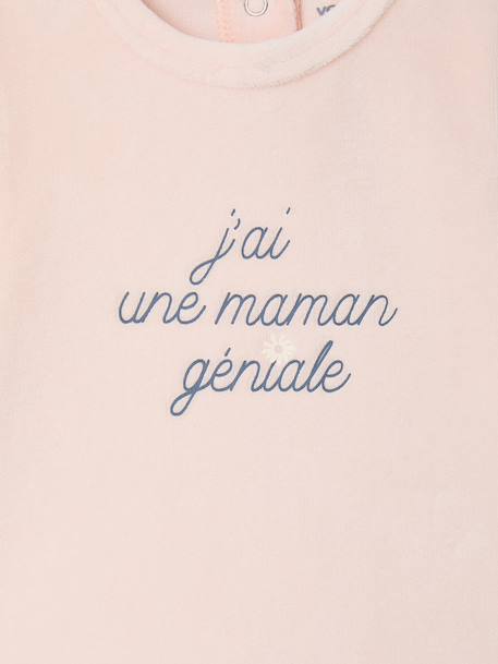 Pack of 2 girls' velvet pyjamas rose 