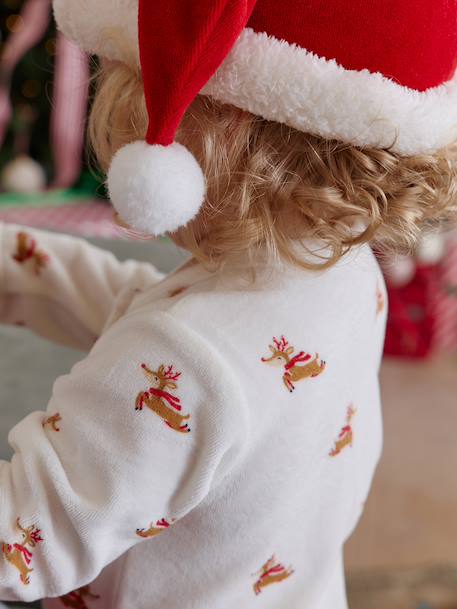 Footed Jumpsuit & Beanie Combo, Christmas Capsule Collection ecru 