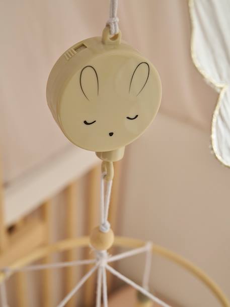 Rabbit Musical Mobile for Cot wood 