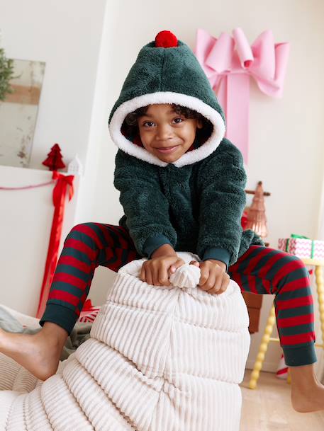 Boys' pyjama and hooded sweatshirt set green 