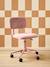 Velour Desk Chair with Castors for Children ecru+green+rose 