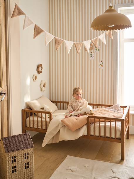 Hanging lampshade in metal with scalloped detail cinnamon 