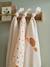 Set of 3 HEDGEHOG Cotton Gauze Muslin Squares printed beige 