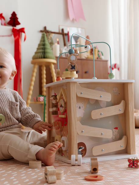 Large FSC® wooden 4 seasons activity cube wood 