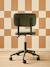 Velour Desk Chair with Castors for Children ecru+green+rose 