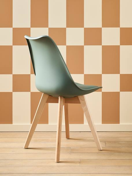 Scandinavian Primary School Chair green+rose+white 
