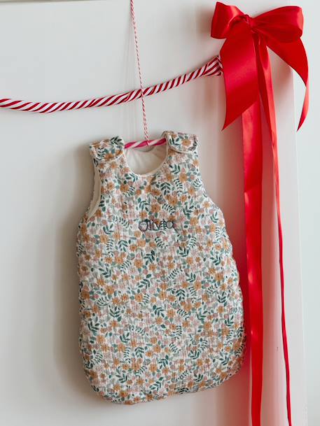 Baby Sleep Bag in Cotton Gauze, for Dolls Multi+rose+yellow 