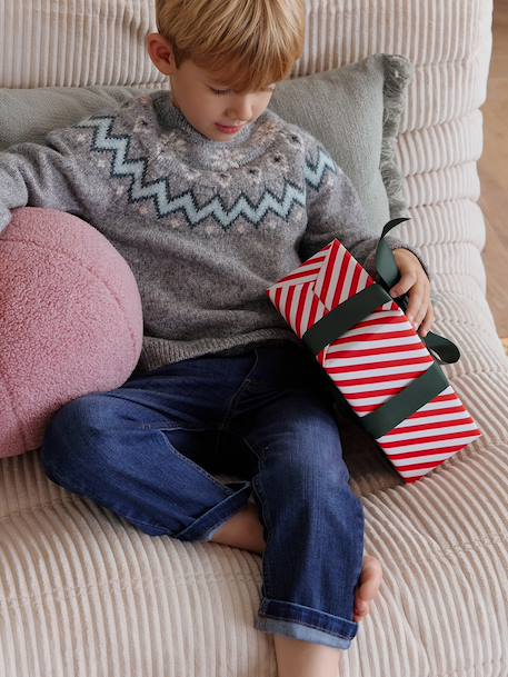 Christmas Jacquard Jumper for Boys, Family Capsule Collection marl grey 