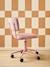 Velour Desk Chair with Castors for Children ecru+green+rose 