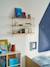 Wired metal wall shelf, wood effect shelf white 
