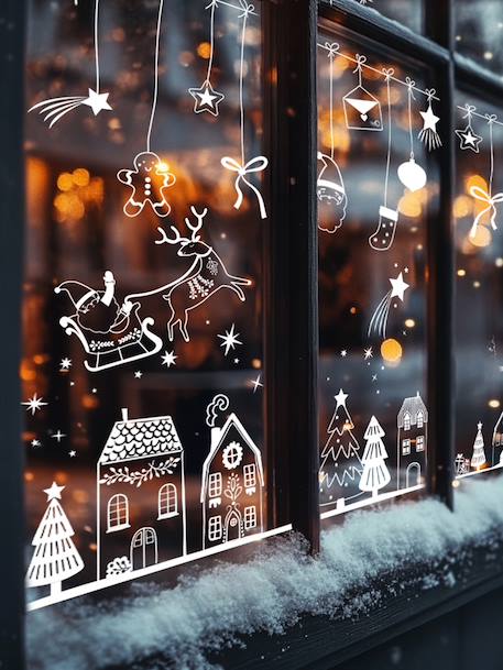 Christmas Village window cling white 