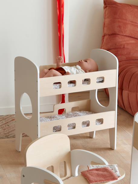 Bunk Bed in FSC® Wood for Baby Dolls white 