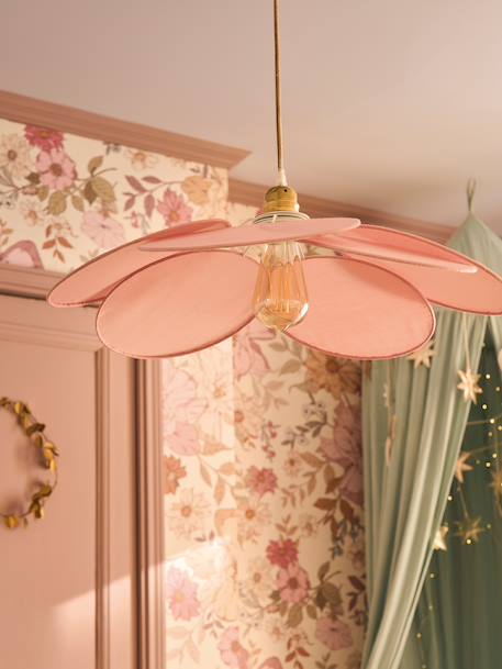 Fabric Petals Hanging Lampshade pale pink 