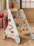 Baby Walker in FSC®100% Wood with Brakes, GREEN FOREST red+wood+yellow 