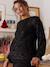 Reversible sequin nursing blouse, front/back black 