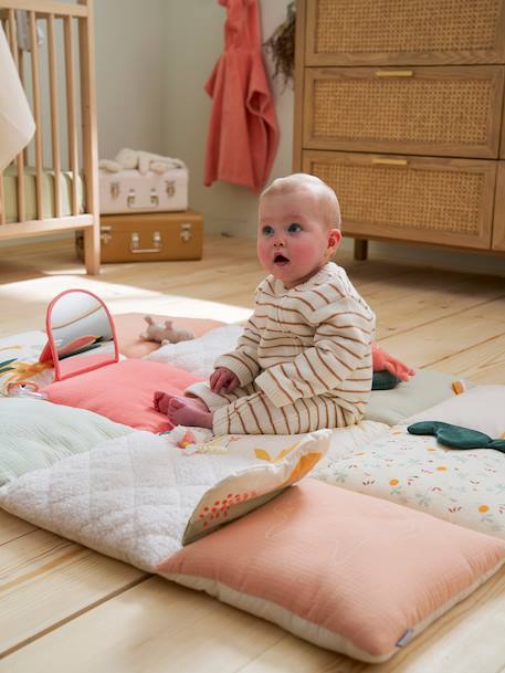 Activity Mat, Life black+blue+ecru+red+rose 