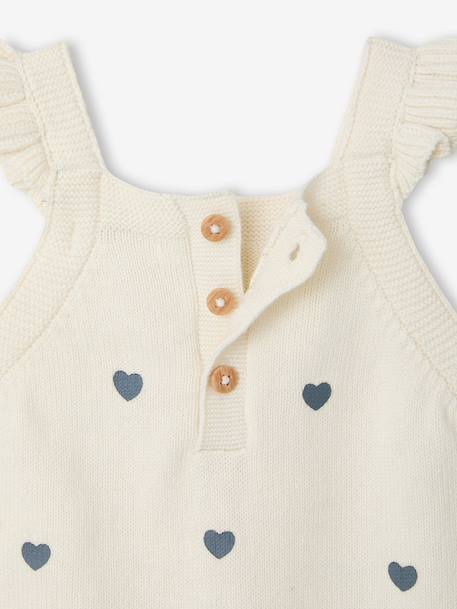 Newborn set with girl's dungaree and band for head accessories for hair ecru 