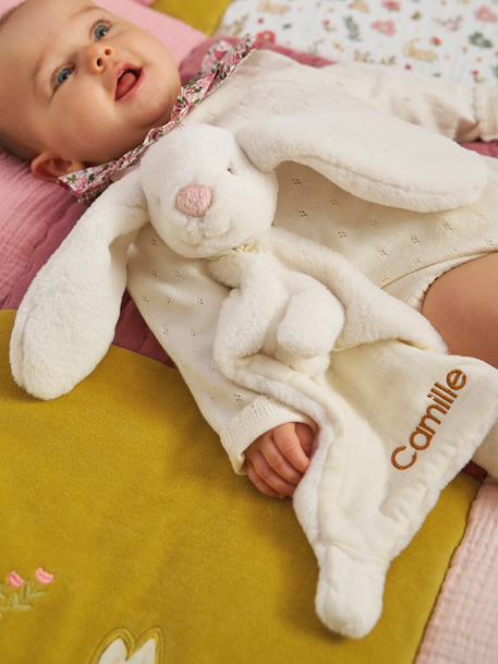 Two-Tone Rabbit Comforter rose+white 