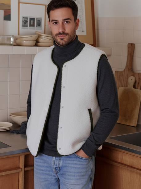 Men's reversible cardigan from the family capsule collection ecru 