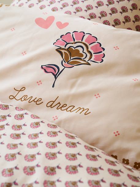 Duvet Cover + Pillowcase Set, with Recycled Cotton, ARIZONA DREAM printed white 