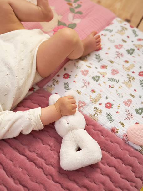 Soft RABBIT Rattle grey+white 