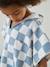 Bath/Beach Poncho with Recycled Cotton, for Children chequered blue+lilac+mint green 