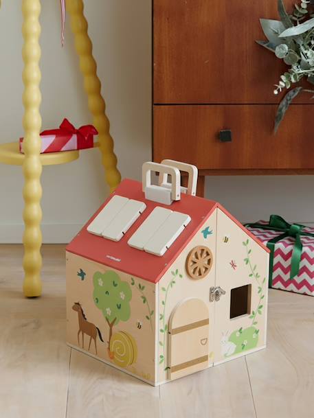 Wooden farm with FSC® wooden accessories red 