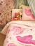 Reversible BIRDY duvet cover set + pillowcase for children, made with recycled cotton rosy 