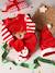 Christmas Gift Set for Babies: Velour Sleepsuit + Beanie Dark Red 