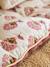 Bi-material floor mattress in floral/velvet Arizona rose 