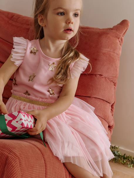 Princess Dress with Stars Costume blue+rose 