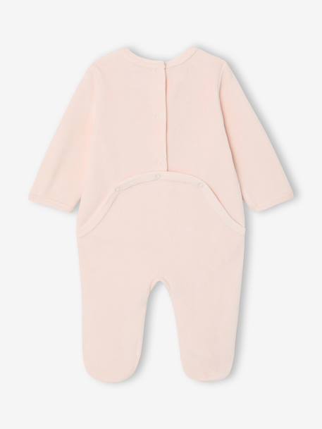 Pack of 2 girls' velvet pyjamas rose 