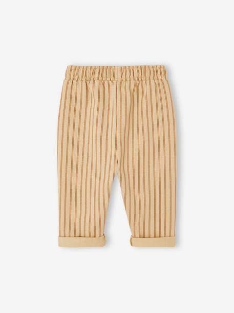 Printed Fleece Trousers for Babies cappuccino+emerald green+sage green 