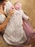 Customisable baby sleeping bag with detachable sleeves FLORA printed white 