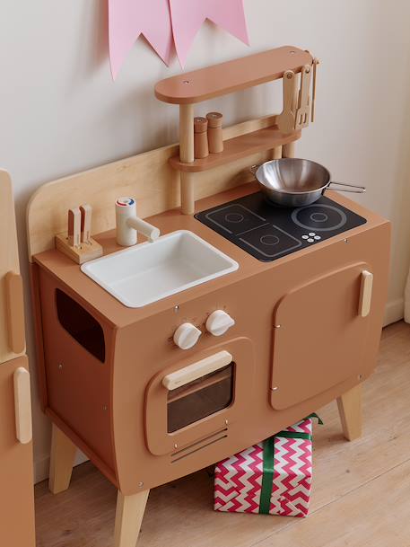 Wooden Design Kitchen - FSC®100 Certified caramel+Light Blue 